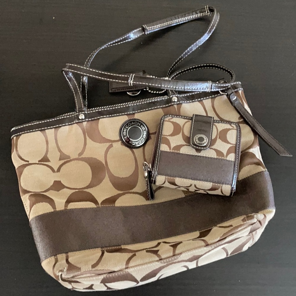 Coach two tone purse